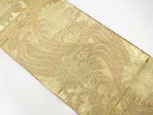 アンティーク　荒波に菊模様織り出し袋帯(材料)